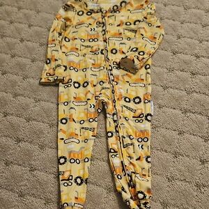 Yellow Construction Print Kids One Piece Bamboo